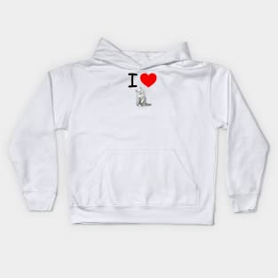 I HEART WHITE FLUFFY PERSIAN KITTEN Kids Hoodie